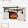 SinCiDo Farmhouse Electric Fireplace TV Stand for 70+ Inch TV, 34" Tall Entertainment Center w/Sliding Doors & Adjustable Shelves - 3 of 4