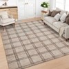 Washable Indoor Modern Living Room Area Rugs, Geometric Checkered Home Decor Carpet for Bedroom Dining Room Nursery - 4 of 4