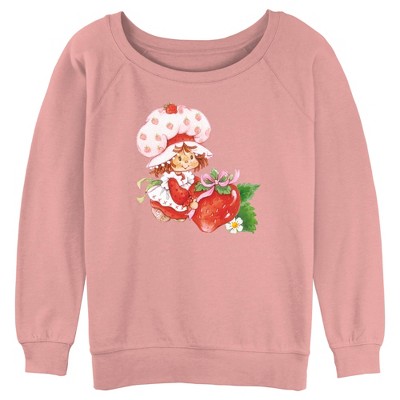 Juniors Womens Strawberry Shortcake Watercolor Berry Sweatshirt