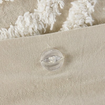 Taupe King Cotton Chenille Medallion Duvet Cover Set
