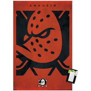 Trends International NHL Anaheim Ducks - Logo 25 Unframed Wall Poster Print White Mounts Bundle 22.375" x 34" - 1 of 4