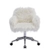 CAVINAS Adjustable Office Chair, Modern Faux Fur Home Office Desk Chairs, Fluffy Chair for Girls, Makeup Vanity Chair - 3 of 4