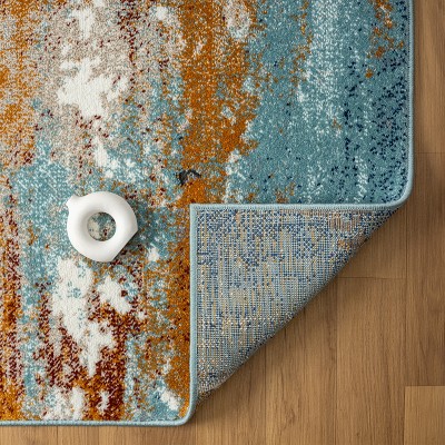 Modern Abstract Multi-Color Synthetic 8' x 10' Area Rug