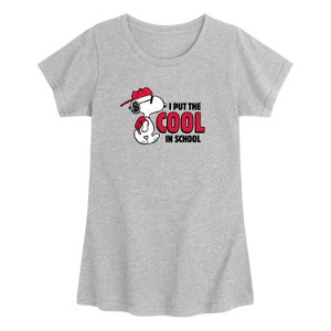 Girls' - Peanuts - Cool In School Short Sleeve Graphic T-Shirt - 1 of 3