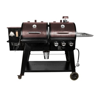 Pit Boss 2-Burner Wood Pellet and Gas Combination Grill 10515 Black