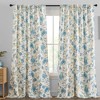 HLC.ME Scarlet Floral & Birds Patterned Window Back Tab Rod Pocket Curtains - Light Blocking Window Panels, Set of 2 - 2 of 4