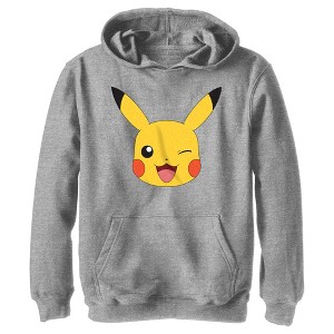 Boy's Pokemon Pikachu Wink Face Pull Over Hoodie - 1 of 4