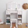 White Wooden Kids Vanity Set,with Tri-Fold Mirror, Stool & Drawer,Toddler Vanity,Pretend Play Girls Vanity Table for Toddlers Ages 3+ - 3 of 4