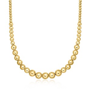 Ross-Simons Italian 4-10mm 18kt Gold Over Sterling Graduated Bead Necklace - 1 of 3