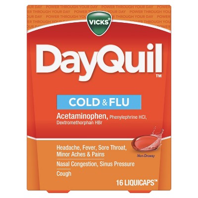 Vicks DayQuil Cold & Flu Liquicaps, 16 Count