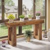HDZNVF 63 in Extra Long Farmhouse Console Table, Rustic Mix Brown Wooden Rectangular Sofa Table Behind Couch - 2 of 4