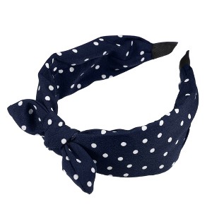 Unique Bargains Women's Bowknot Headband with Bunny Ears 2.17 Inch Wide 1 Pc - 1 of 4