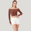 Anna-Kaci Active Women's Off Shoulder Long Sleeve Activewear Crop Top with Streamlined Fit and Lightweight Stretch Fabric - 4 of 4