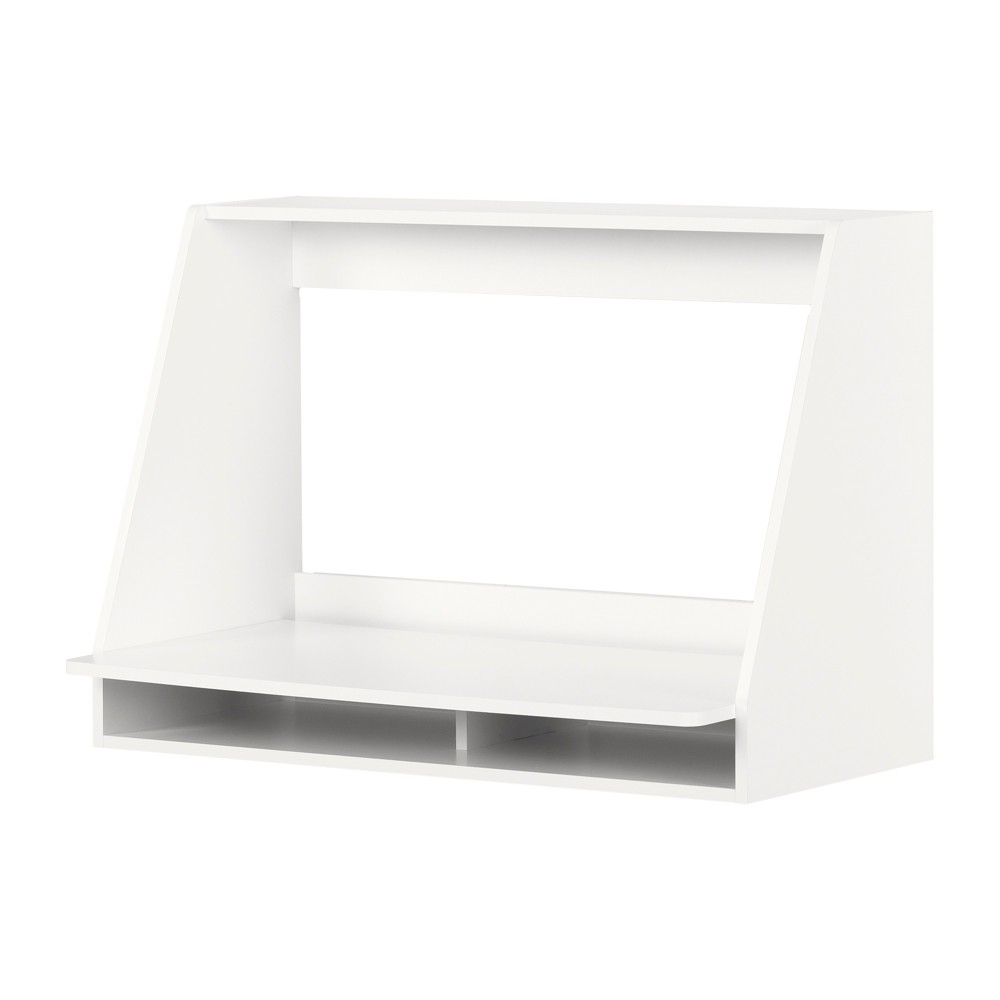 Photos - Office Desk Interface Wall Mount Desk Pure White - South Shore: Sturdy Floating Workst