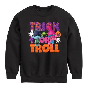 Boys' - Trolls - Trick Or Troll Branch and Poppy Graphic Long Sleeve Fleece Sweatshirt - 1 of 4