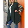 Agnes Orinda Women's Plus Size Christmas Asymmetric Colorblock Open Front Knit Cardigans - 2 of 4