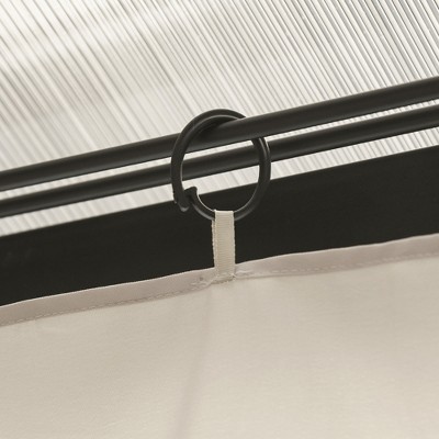 Beige Outdoor Polyester Gazebo Sidewall Set with Hooks
