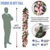 MOEPISY 6 feet Christmas Pink Garland for Front Door with 30 LED Lights - 3 of 4