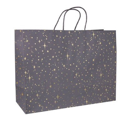 Foil Star Dotted Medium Gift Bag Gray - Spritz™