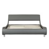 DOMETOUR Faux Leather Upholstered Platform Bed Frame, Curve Design, Wood Slat Support, No Box Spring Needed, Easy Assemble, Queen Size, Gray - 4 of 4