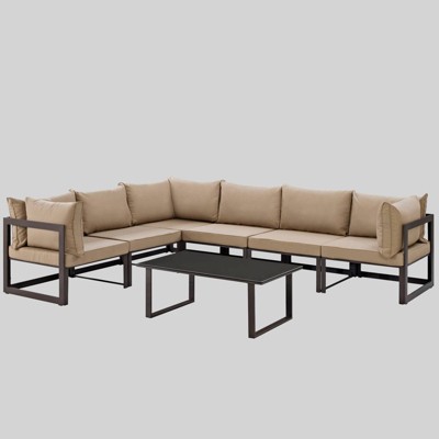 Fortuna 7pc Outdoor Patio Sectional Sofa Set Modway Target