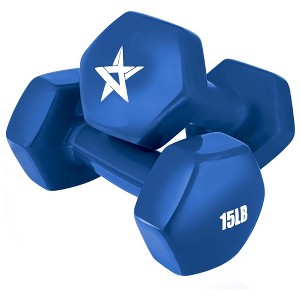 Yes4All 15 Pound Hex Dumbbells,1 Pair Vinyl Coated Cast Iron Hand
