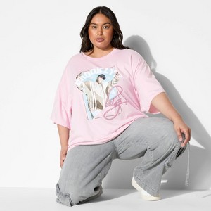 Women's Brooklyn Biggie Oversized Graphic T-Shirt - Pink - 1 of 3