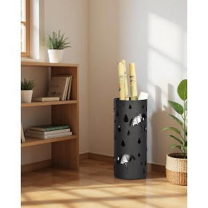 SONGMICS Umbrella Stand, Metal Umbrella Holder for Entryway, with Water Tray and 4 Hooks, 7.7 x 7.7 x 19.3 Inches, Round - 1 of 4