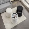 FURNIinspire Ottomans and Benches Velvet Storage Ottoman with Wooden Shelving Simple Design for Living Room and Bedroom, White, 23"*23"*17" - 3 of 4