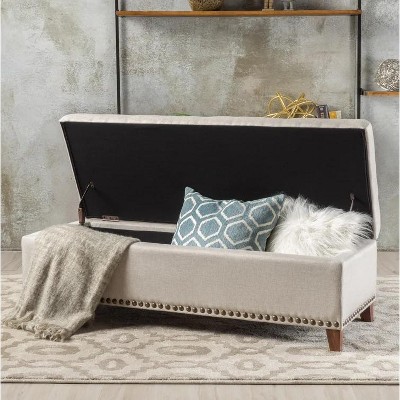 LOVMOR 50.85STORAGE OTTOMAN,White