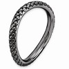 Black Bow Jewelry 2.25mm Stackable Black Plated Silver Curved Textured Band - 3 of 4