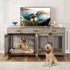 COZONY 71" Dog Crate Furniture for 2 Dogs, Wooden Double Crate with Divider Doors Large Indoor Dog Kennel TV Stand End Table for Large Medium Breeds - 4 of 4