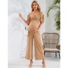 Whizmax Women's Maternity Summer Cutout Jumpsuits Puff Short Sleeve Sweetheart Neck Ruffle Casual High Waist Wide leg Rompers - 3 of 4