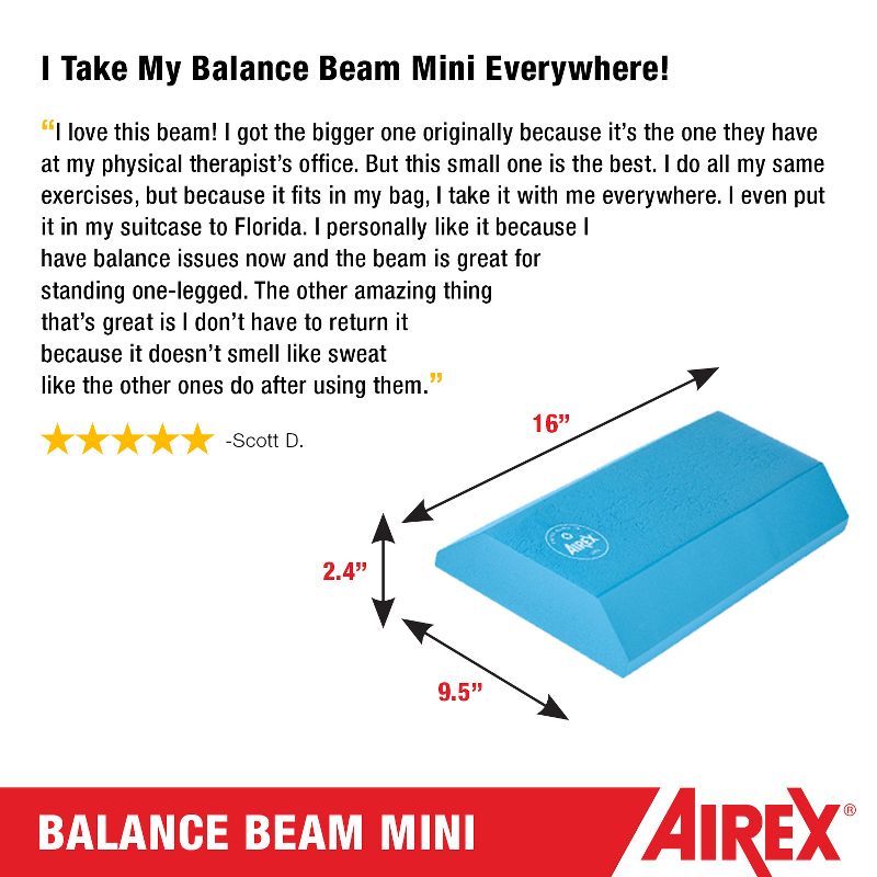 AIREX Balance Pad – Stability Trainer for Balance, Stretching, Physical Therapy, Mobility, and Core Non-Slip Closed Cell Foam Premium Balance Pad, 5 of 8