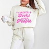 I Prefer Books Over People Stars - Women's Lightweight Garment Dyed Sweatshirt - 2 of 4