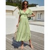 Maternity Maxi Dress Wrap V Neck Baby Shower Pregnancy Nursing Dresses - 4 of 4