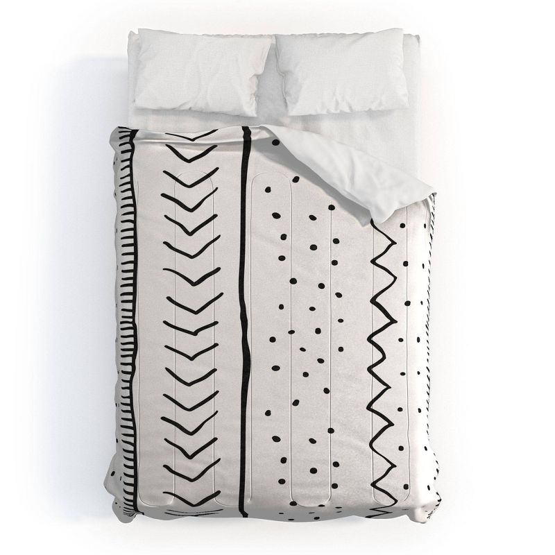 Full/Queen Becky Bailey Moroccan Stripe 100% Cotton Comforter Set Black/Cream - Deny Designs, 1 of 5