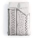 Full/Queen Becky Bailey Moroccan Stripe 100% Cotton Comforter Set Black/Cream - Deny Designs