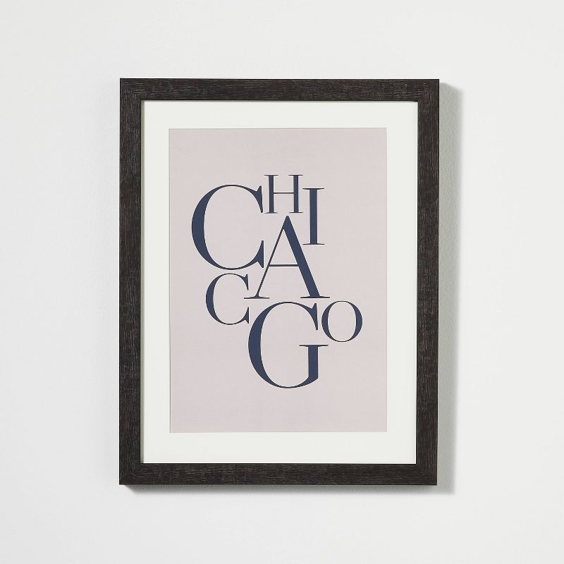 11&#34; x 14&#34; Chicago Framed Under Glass with Mat Dark Wood - Threshold&#8482; designed with Studio McGee, 1 of 5