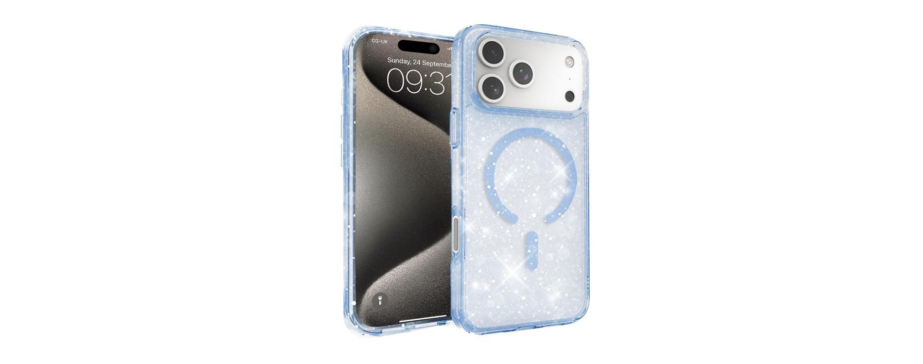 Entronix [Magnetic] Case Compatible with iPhone 17 Pro Max - [Hard Back] Glitter Color