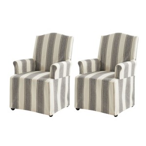 Arnold dining chair Set of 2 roll arms|ARTFUL LIVING DESIGN - 1 of 4
