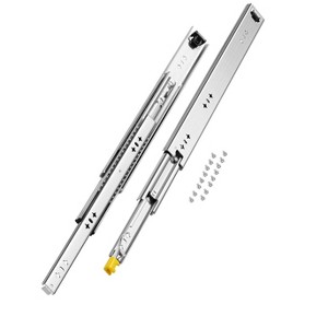 VEVOR Set of 2 Drawer Rails, Sizes from 16 to 60 inches, 250 lbs Weight Limit, Locking Mechanism, Ball Bearing Side Mount Drawer Slide Rail, Silver - 1 of 4