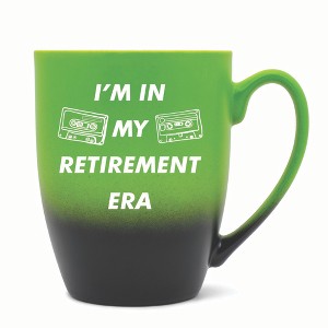 Elanze Designs In My Retirement Era Two Toned Ombre Matte 10 ounce New Bone China Coffee Tea Cup Mug For Your Favorite Morning Brew, Green and Black - 1 of 4