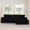 110.63" Corduroy L-Shaped Modular Sectional Sofa with Ottoman and Removable Cushions - 3 of 4