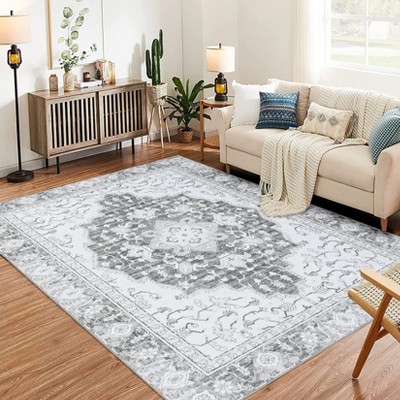 Washable Vintage  Area Rug, Print Soft Foldable Carpets