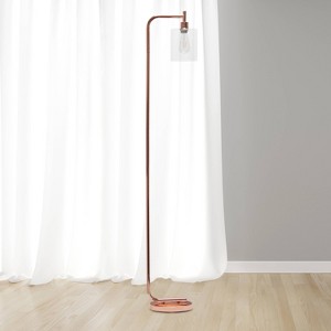 Modern Iron Lantern Floor Lamp with Glass Shade - Simple Designs - 1 of 4