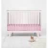 Bacati - Solid Medium Pink 100 percent Cotton Universal Baby US Standard Crib or Toddler Bed Fitted Sheet - 4 of 4