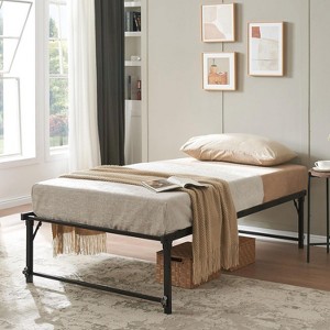 Kings Brand Furniture Twin Size Metal Pop up Trundle Day Bed Frame with Wheels- Sturdy and Elegant Space-Saving Solution - 1 of 4