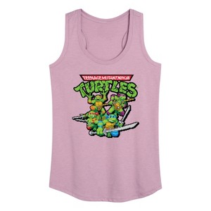 Women's - Teenage Mutant Ninja Turtles - Gaming Group And Logo Graphic Racerback Tank - 1 of 4