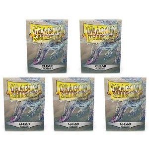 Dragon Shield 5 Packs Dragon Shield Classic Clear Standard Size 100 ct Card Sleeves Value Bundle! - 1 of 4